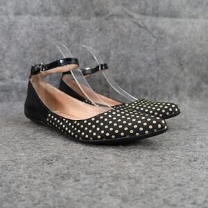 Sole Society Shoes Womens 6 Ballet Flat Ankle Strap Polka Dot Almond Toe Fashion